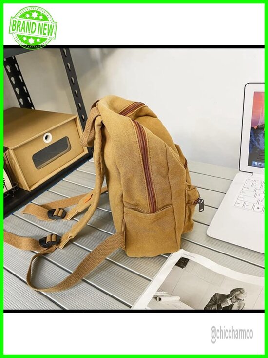 Small Canvas Backpack Purse for Women Teen Girls School Travel Daypack